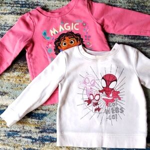 Bundle of two size 2T sweatshirts, Encanto Mirabel and Spidey and Friends